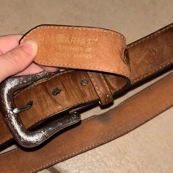 Ariat Brown Burnished Leather Belt 38 main image 5